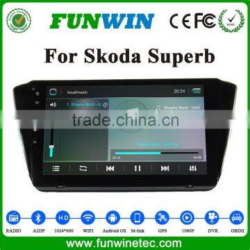 Funwin android 4.4.2 car dvd player quad core for skoda superb multimedia player stereo tv tuner