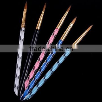 5 pcs 2-Way Acrylic Nail Art Brush Set