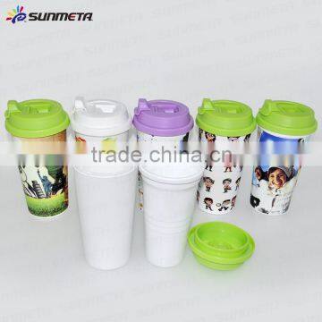 Sunmeta hot sale personalize blank sublimation straight cup, plastic cup