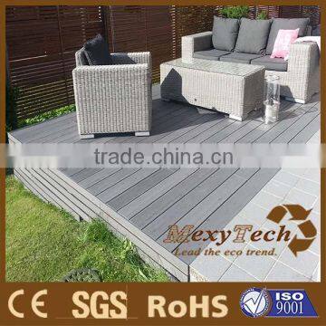 Euro black/white color wood plastic composite garden decking