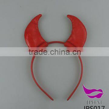 Red artificial leathe devil horns headdress Ox horn headdress Halloween hairband