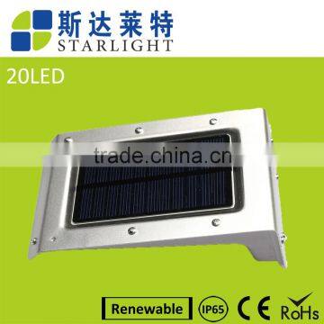 20 led panel texture lampshade 1800mah Ni-MH battery PIR sensor + Light control solar motion light