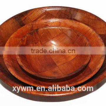 TUV Certification HOT Cheap Mahogany Solid Wooden Woven Nut Bowl Set