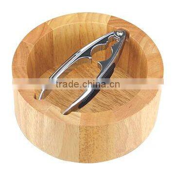 High Quality Metal Nutcracker With Wood Bowl Set