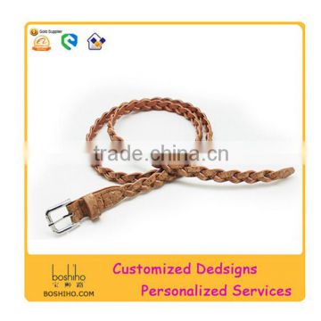 Customized design eco-friendly Cork Braided Stretch Rope Belt