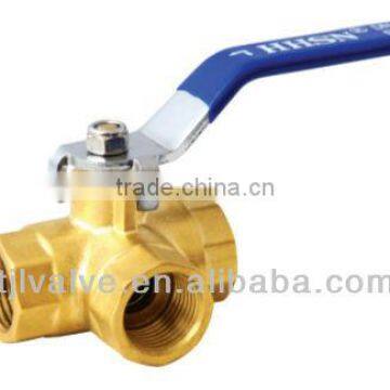 Brass L Type Three Way Ball Valve