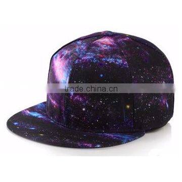 Custom 6 Panel Galaxy Pattern Hip Hop Print Snapback Hat