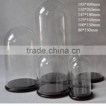 Hot Sale Clear Glass Bell Jar Dome With Wooden Base in Many Size photo-2