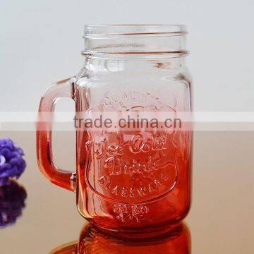 Gradient Color Mason Jar With Lid and Straw