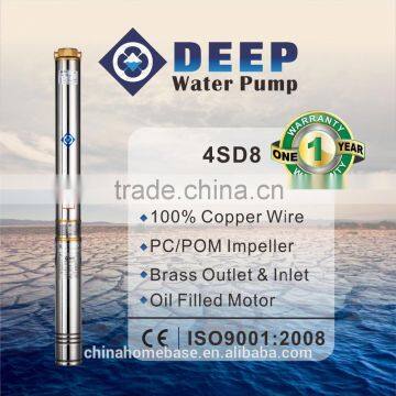 4SD8 series Hot-sale 100% copper agriculture irrigation submersible pumps