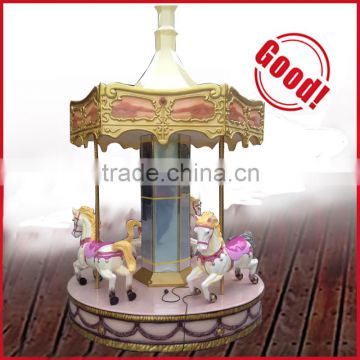 Electric Merry Go Round Antique Children 3 Seats Mini Small Carousel For Sale