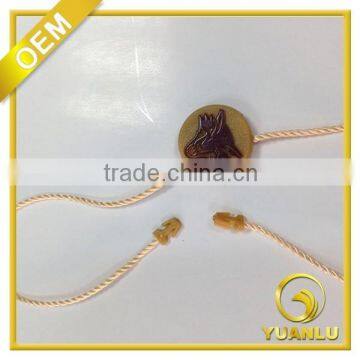 round embossed logo string seal tag