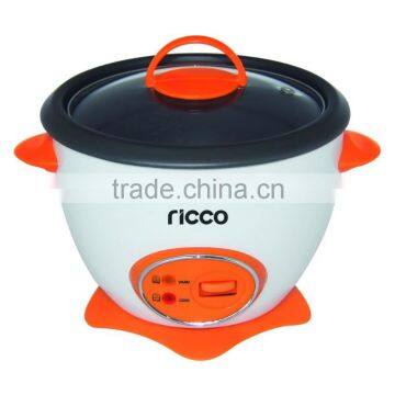 Electric drum shape rice cooker with orange plastic parts