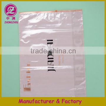 zip lock plastic packaging bag for shirt garment package