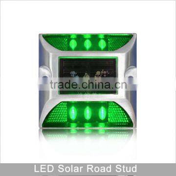 Green LED light aluminum led solar power cat eye road stud