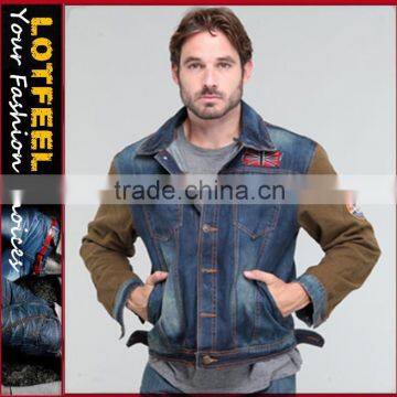 New fashion man vintage wash denim jacket xxx xxx man jacket man united jacket(LOTJ295)