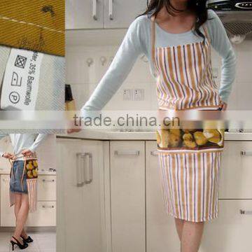 35cotton 65polyester cheap fabric printed garden apron with pockets