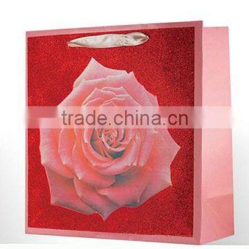 2015 New Dsign Printing White Paper Gift Bags With Ribbon Handles photo-4