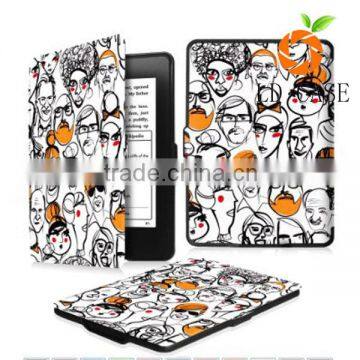 new arrival color printing Leather Case for 2016 Kindle Oasis, leather protective case for Kindle Oasis