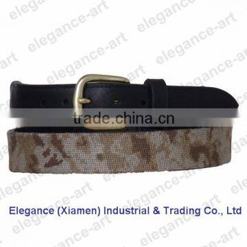 Camouflage needlepoint belt