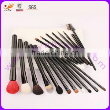 18pcs Real Hair Nylon Hair Matt Black Wood Handle Professional Makeup Brushes Set