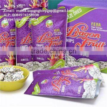 Freeze Dried Fruit Chips From Vietnam / FD Dragon Fruit Chips From Vietnam/ Organic Dried Pitaya Fruit