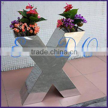 China floral outdoor stainless steel garden pots