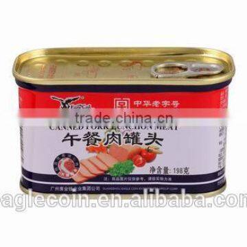 Luncheon pork meat 198gX24tins import china goods