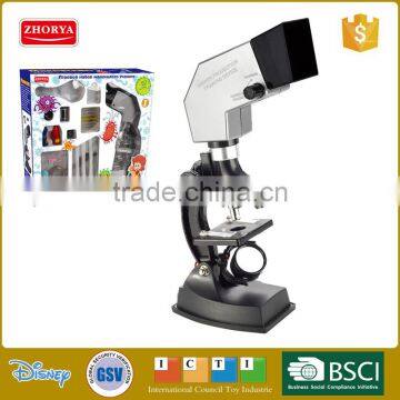 Zhorya play set microscope with projector accessories lighting runs on batteries