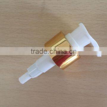 24mm 28mm Wholesale Shiny Gold Aluminum Lotion Pump Cap for Shampoo Bottle