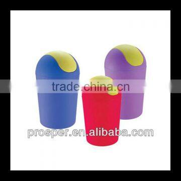 colorful mini table plastic push waste bin