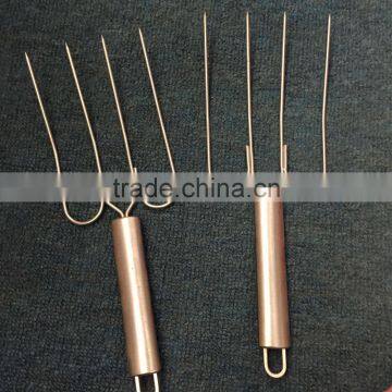 BBQ Roast Barbecue Needles Skewers Metal Handle Stainless Steel Fork photo-2