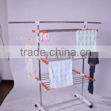 Hanging Clothes Drying Hanger Laundry Rack With Storage Shelf photo-2