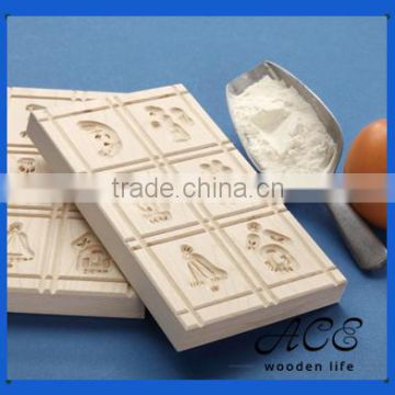 High Quality Wooden Carved Cookie Press Mold by CNC Machine Mould