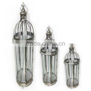 Wholesale Garden Decor Set of 3 Vintage Antique Metal Candle Lantern