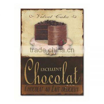 Vintage Metal Wall Plaque Metal Sign Chocolat Antique Tin Plate