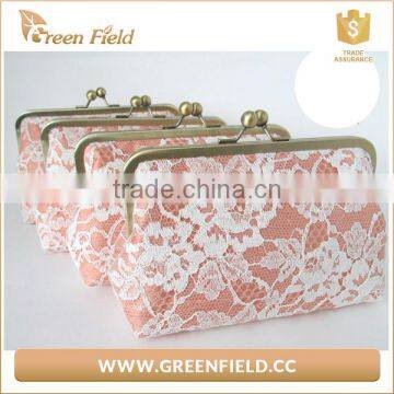 Popular Woven Pink Lace Lady Clutch Bag Dinner Party Handbag photo-3