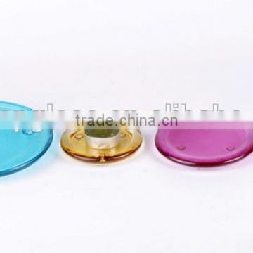 hot sell colored glass candle plate