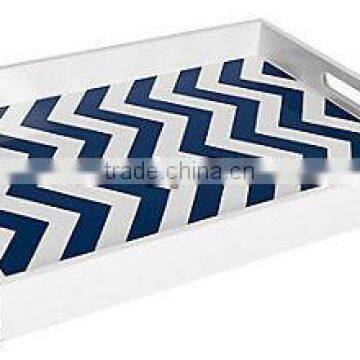 High quality best selling lacquered zig zag serving Rectangle Tray