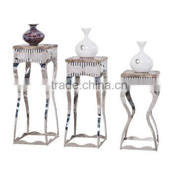 Marble Top Silver Stainless Steel Flower Stand for Hotel photo-2