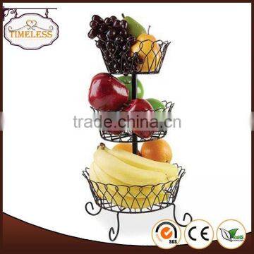 Professional mould design factory directly 3-tier wire fruit basket