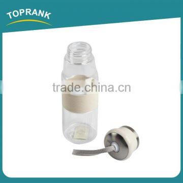 Toprank Custom Printing Outdoor 400ml Sport Travel Clear Plastic Water Bottle With Sleeve Case Cover photo-2