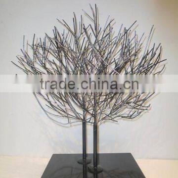 shiny metal tree sculpture for decoration