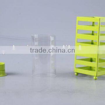 Home Decoration Candlestick/hollow Out Design Iron+Glass Candle Holder photo-4