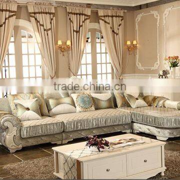 M007 French Upholstery Fabric Wooden Sofa Set Furniture Chesterfield Sofa photo-2