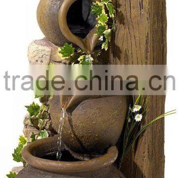 Four Rustic Jugs Cascading Water Fountain photo-2