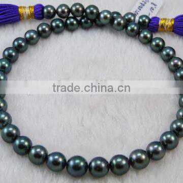 2016 fashion 9-10mm peacock round Tahitian pearl strand