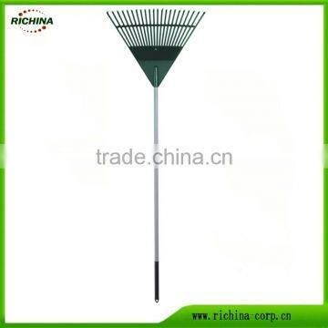 Plastic Leaf Rake, 22 teeth, any color available, long handle