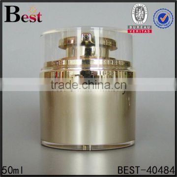 luxury acrylic cosmetic cream jar with lid 30ml 50ml gold color airless cosmetics cream empty jar