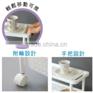 Kitchen Plastic Trolley Cart 3 Tires With Wheel photo-2